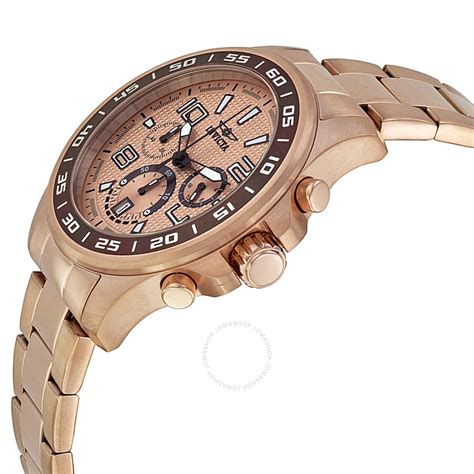 chronograph rose dial watch.